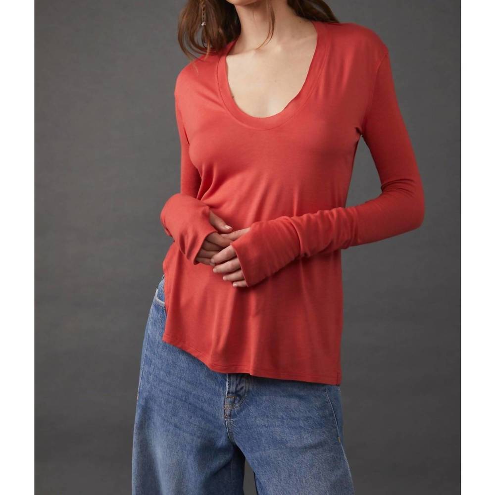 NEW FREE PEOPLE fresh and clean top in spiced brandy
